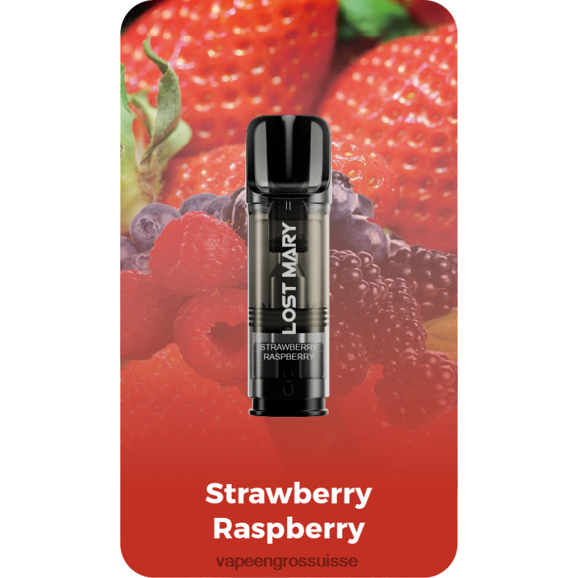 Vape Genève - fraise framboise 82F242431 LOST MARY Tappo dosettes de remplacement pré-remplies
