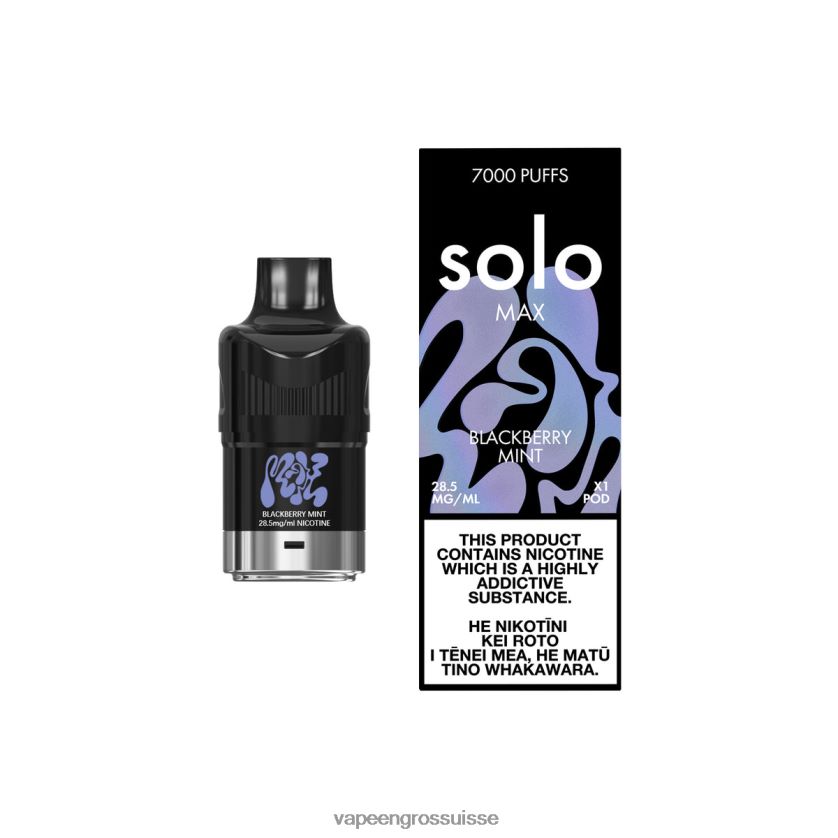 Cigarette Électronique Genève - Solo MAX cosse menthe mûre 8FJPV473