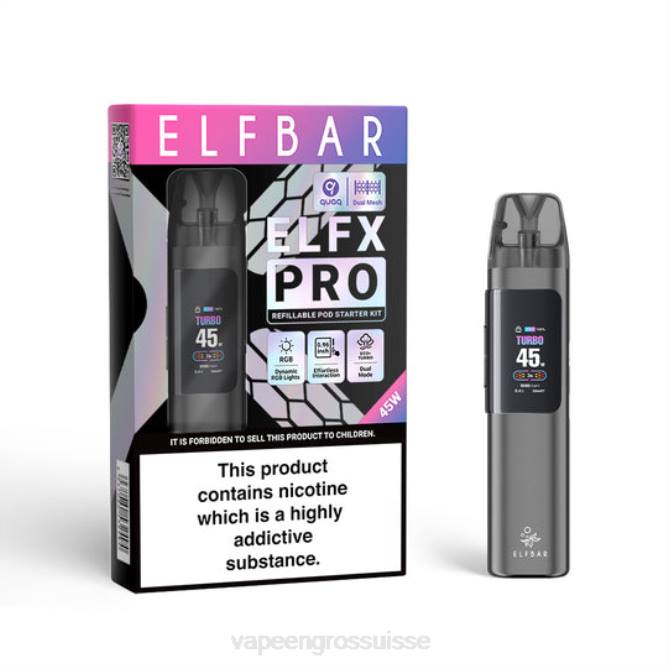 gris ELFBAR ELFX Pro Appareil à pod ouvert N6843
