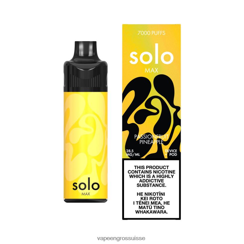 Vape Jetable Suisse - Solo MAX kit de dosettes Ananas fruit de la passion 8FJPV469