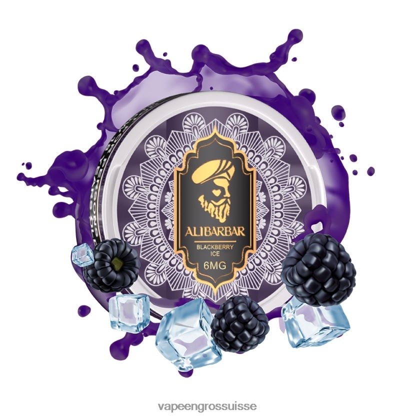 Magasin Vape Genève - glace aux mûres 82F24264 ALIBARBAR pochette de nicotine