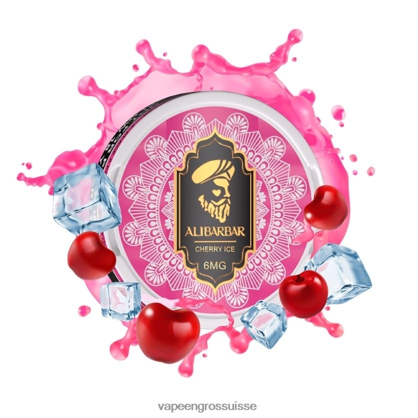 Vape En Gros Suisse - glace aux cerises 82F24267 ALIBARBAR pochette de nicotine
