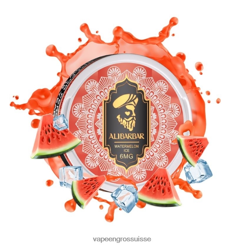 Vape Genève - glace à la pastèque 82F24257 ALIBARBAR pochette de nicotine