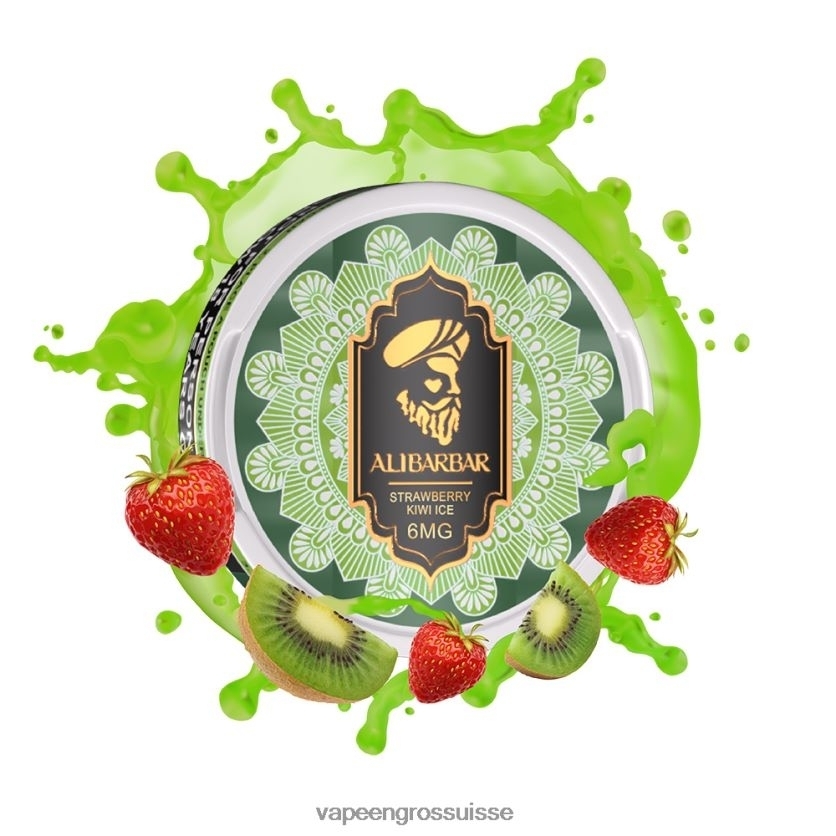 Vape Suisse Pas Cher - glace fraise kiwi 82F24254 ALIBARBAR pochette de nicotine