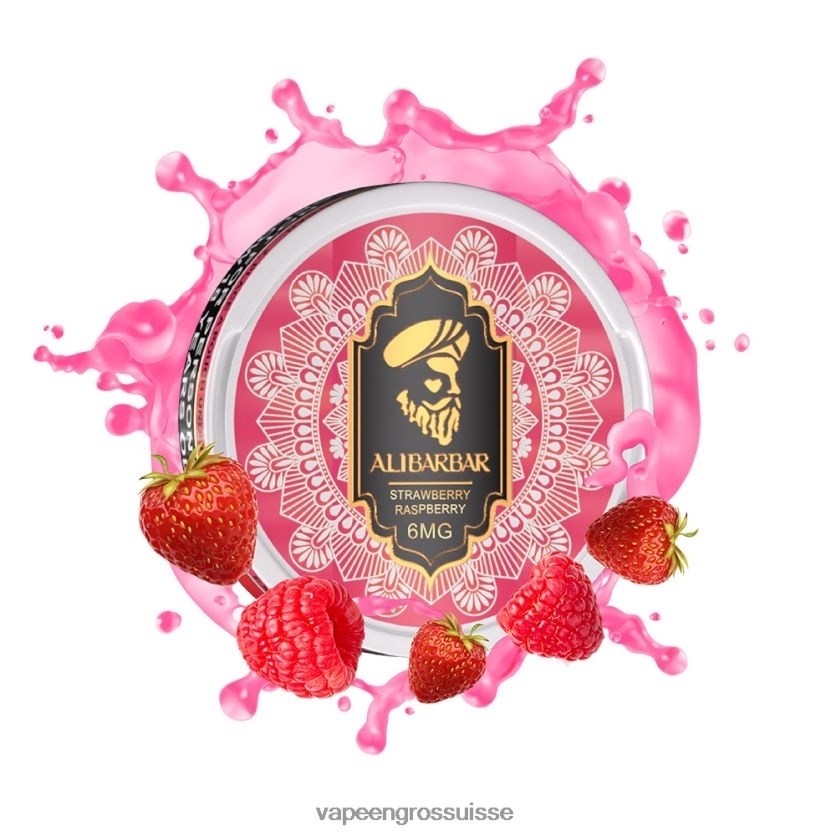 Vapotage Suisse - fraise framboise 82F24255 ALIBARBAR pochette de nicotine