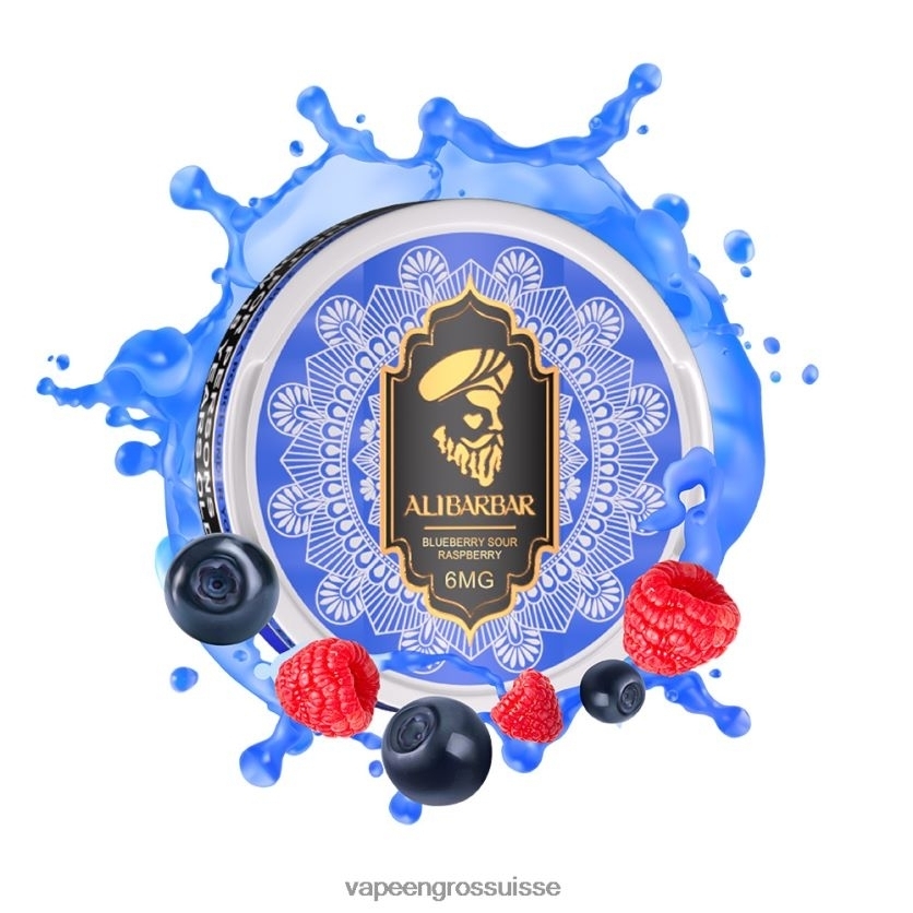 Vapotage Suisse - myrtille, framboise aigre 82F24266 ALIBARBAR pochette de nicotine
