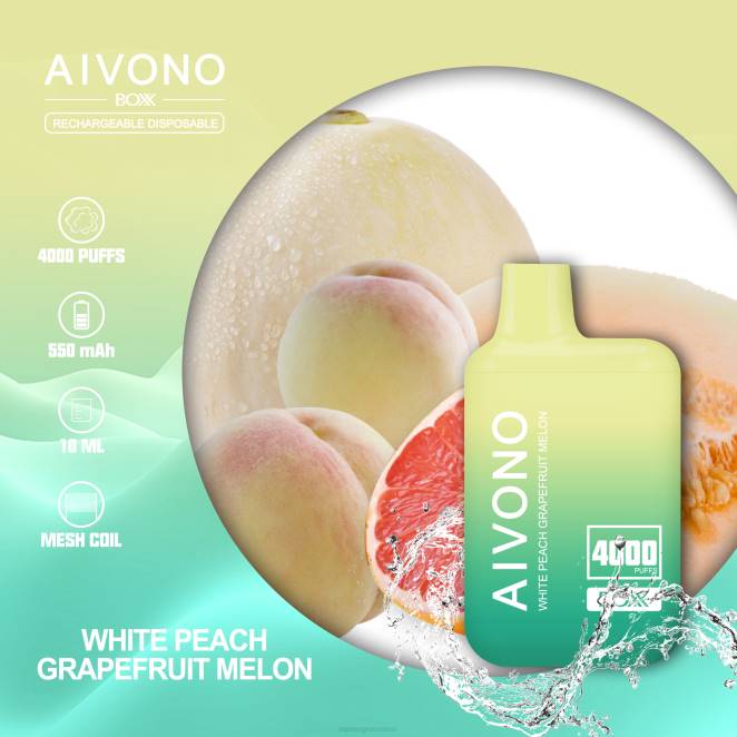 Vape Jetable Prix - Aivono AIM BOXX 4000 melon pamplemousse pêche blanche 446J224