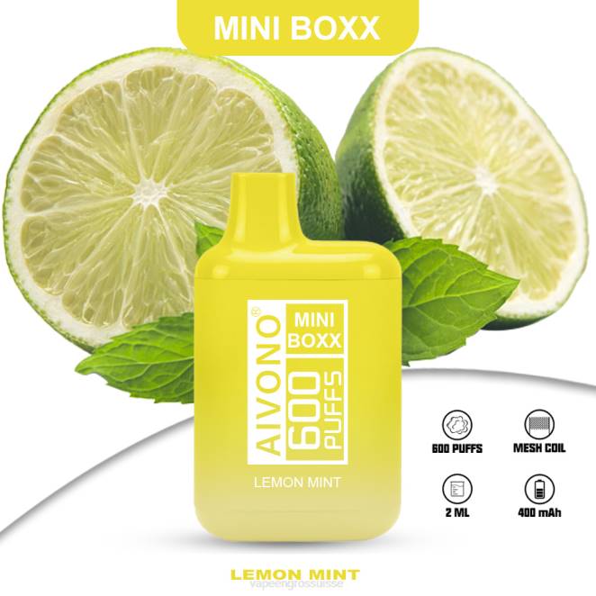 Magasin Vape Genève - Aivono AIM MINI BOXX 600 menthe citronnée 446J233