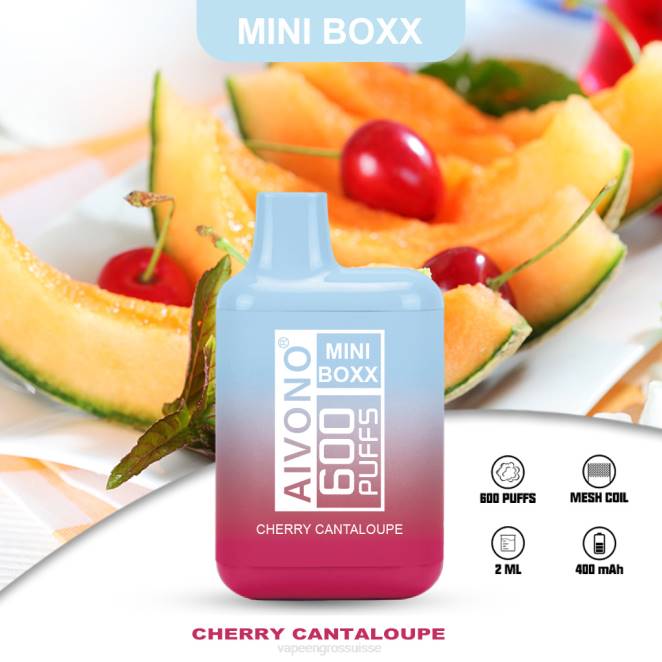 Vape En Gros Suisse - Aivono AIM MINI BOXX 600 cantaloup cerise 446J239