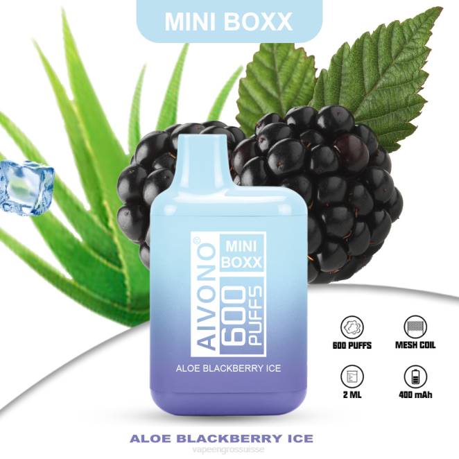 Vape Genève - Aivono AIM MINI BOXX 600 glace actuelle à l'aloès 446J240