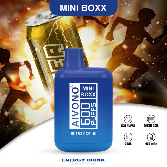 Vape Jetable Suisse - Aivono AIM MINI BOXX 600 boisson énergisante 446J237
