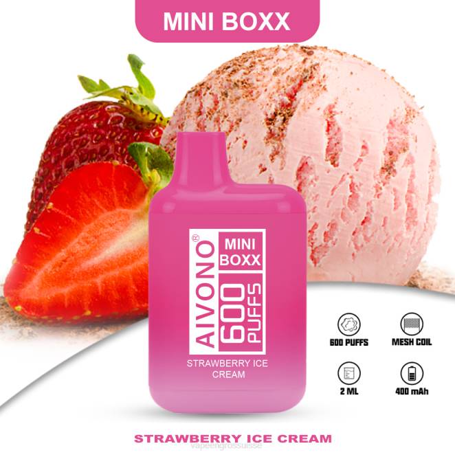 Vapoteuse En Gros - Aivono AIM MINI BOXX 600 glace à la fraise 446J232