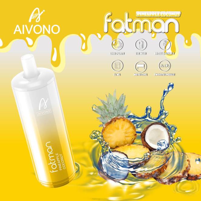 Vape En Gros Suisse - Aivono FATMAN 6800 ananas noix de coco 446J29