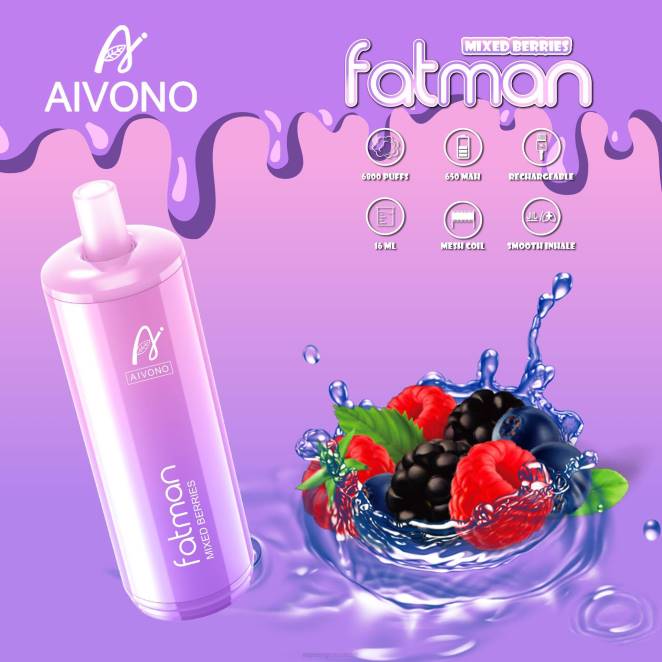 Vape Jetable Suisse - Aivono FATMAN 6800 baies mélangées 446J27