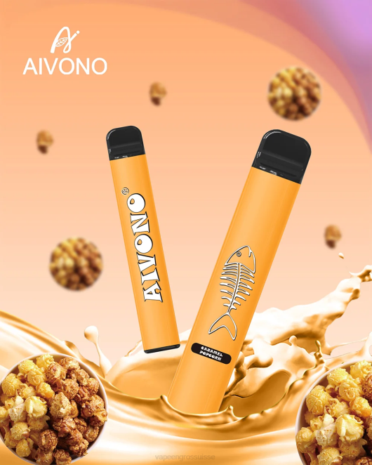 E Liquide Suisse - Aivono AIM FISHBONE 600 pop-corn au caramel 446J286
