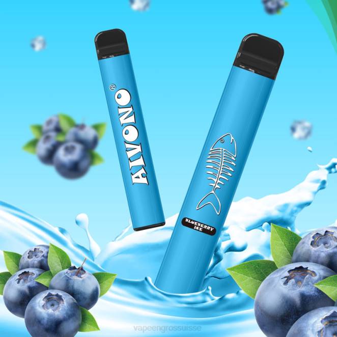 Vape Jetable Suisse - Aivono AIM FISHBONE 600 glace aux myrtilles 446J279