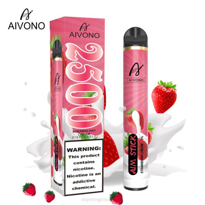 Vape En Gros Suisse - Aivono AIM STICK 2500 crème de fraise 446J155