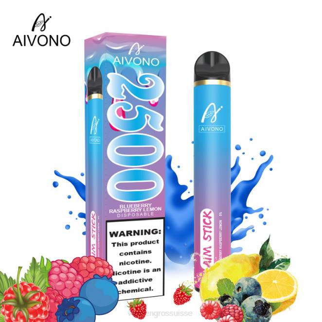 Vape Jetable Prix - Aivono AIM STICK 2500 myrtille framboise citron 446J154