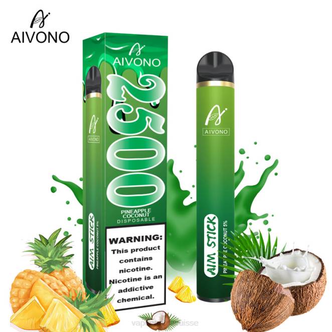 Vape Jetable Suisse - Aivono AIM STICK 2500 ananas noix de coco 446J153