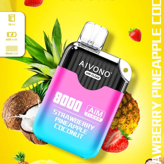 Vapotage Suisse - Aivono AIM CLEAR 8000 fraise ananas noix de coco 446J207