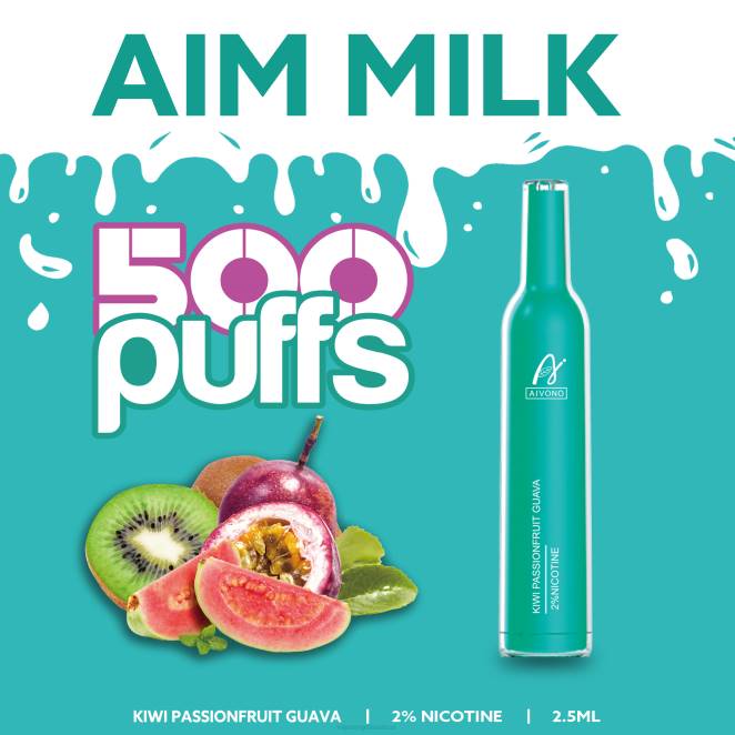 E Liquide Suisse - Aivono AIM MILK 500 kiwi, fruit de la passion, goyave 446J272