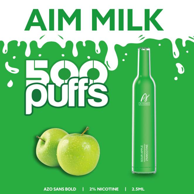 Vape En Gros Suisse - Aivono AIM MILK 500 pomme aigre 446J267