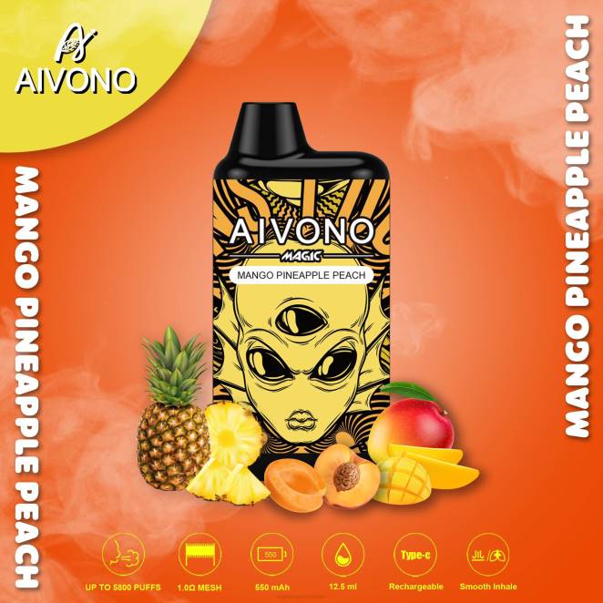 Cigarette Electronique En Gros - Aivono AIM MAGIC cigarette de boîte de 5800 bouches mangue ananas pêche 446J88
