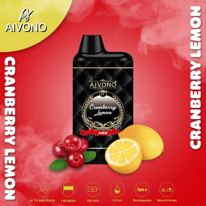 Vape En Gros - Aivono AIM MAGIC cigarette de boîte de 5800 bouches citron canneberge 446J89