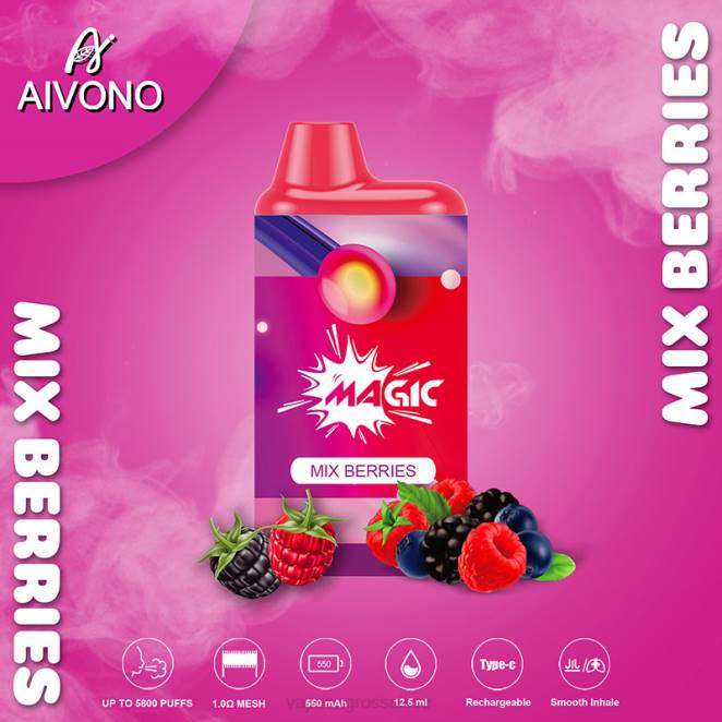 Vape Genève - Aivono AIM MAGIC cigarette de boîte de 5800 bouches mélanger les baies 446J100