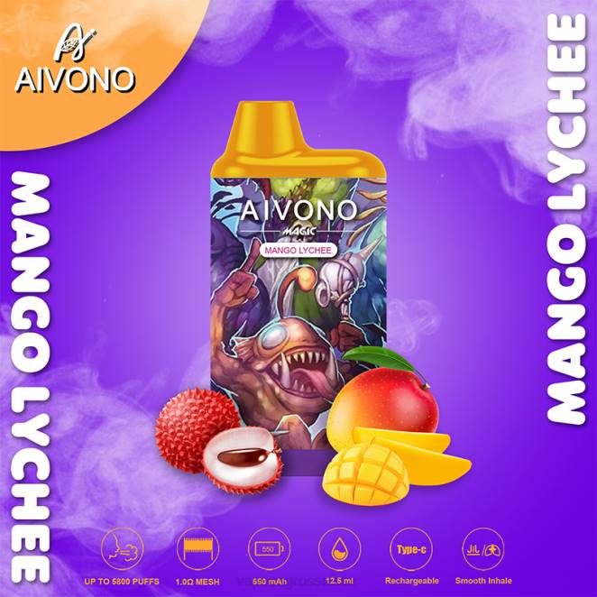 Vape Jetable Prix - Aivono AIM MAGIC cigarette de boîte de 5800 bouches litchi mangue 446J98