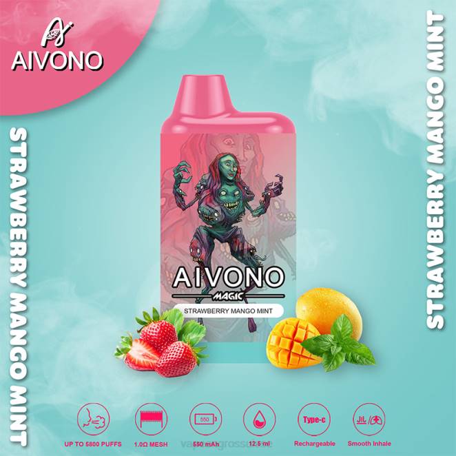 Vape Jetable Suisse - Aivono AIM MAGIC cigarette de boîte de 5800 bouches fraise mangue menthe 446J97