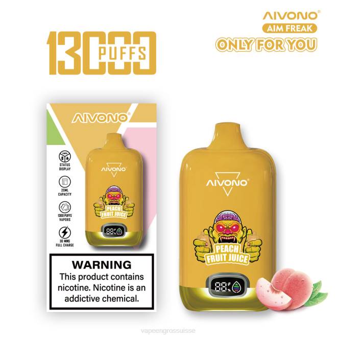 Eliquide En Gros - Aivono AIM FREAK 13000 jus de pêche 446J245