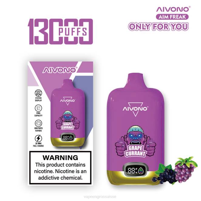 Vape Jetable Suisse - Aivono AIM FREAK 13000 raisin de Corinthe 446J251