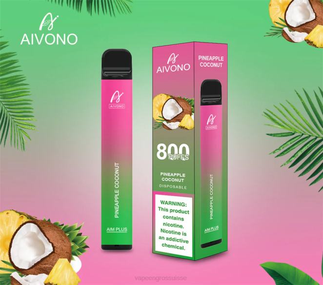 Cigarette Electronique En Gros - Aivono AIM PLUS 800 ananas noix de coco 446J200
