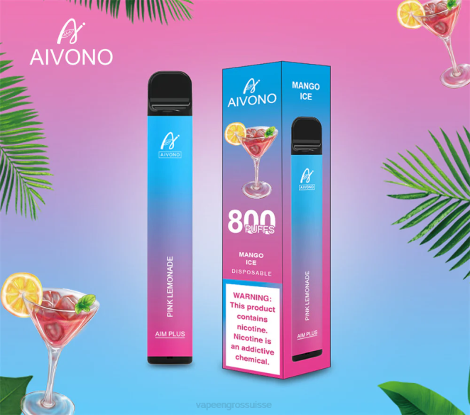 Magasin Vape Genève - Aivono AIM PLUS 800 limonade rose 446J191