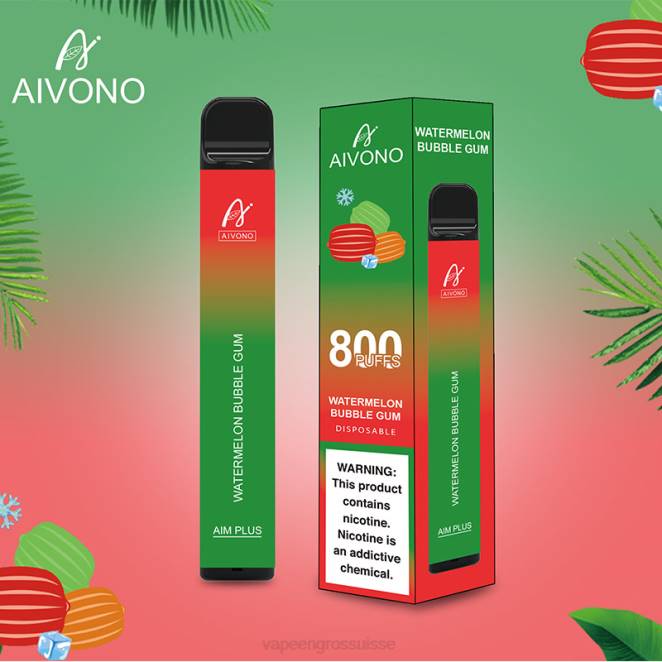 Vape Genève - Aivono AIM PLUS 800 bubble-gum à la pastèque 446J198