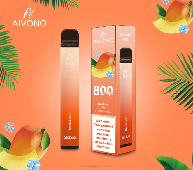 Vape Genève - Aivono AIM PLUS 800 glace à la mangue 446J184