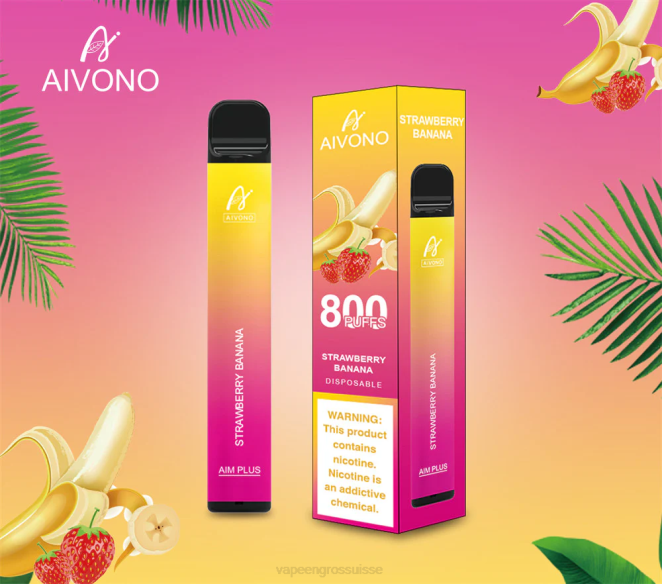 Vape Suisse Pas Cher - Aivono AIM PLUS 800 fraise banane 446J192