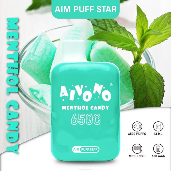 Vape En Gros Suisse - Aivono AIM PUFF STAR 6500 bonbons mentholés 446J295
