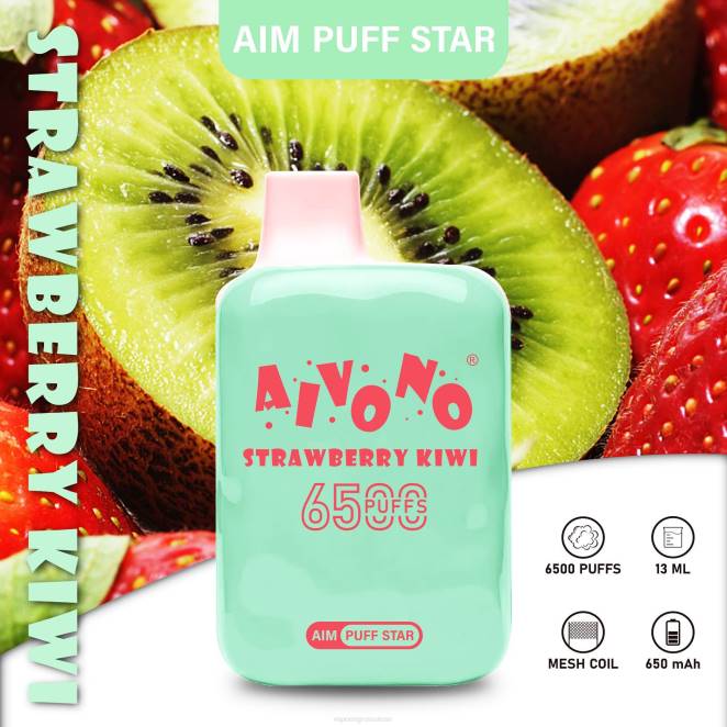 Vape Jetable Prix - Aivono AIM PUFF STAR 6500 fraise-kiwi 446J294