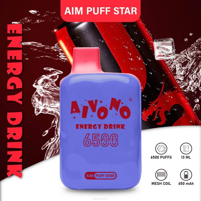 Vape Jetable Suisse - Aivono AIM PUFF STAR 6500 boisson énergisante 446J293