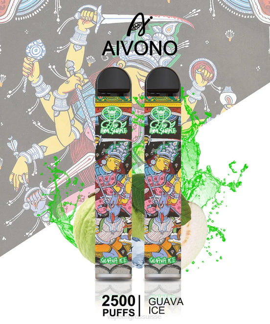 Vape Jetable Suisse - Aivono AIM SNAKE 2500 glace à la goyave 446J307