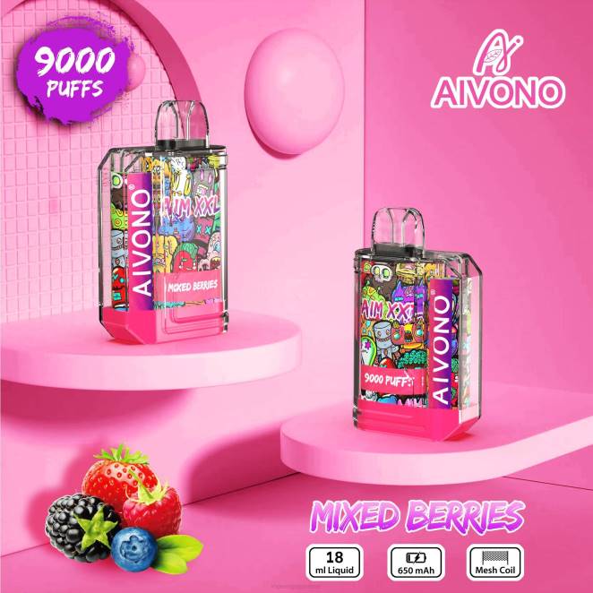 Magasin Vape Genève - Aivono AIM XXL Autocollant bouche 9000 transparent baies mélangées 446J51