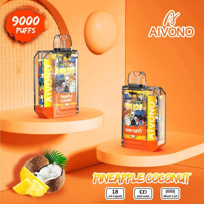Vape Suisse Pas Cher - Aivono AIM XXL Autocollant bouche 9000 transparent ananas noix de coco 446J52