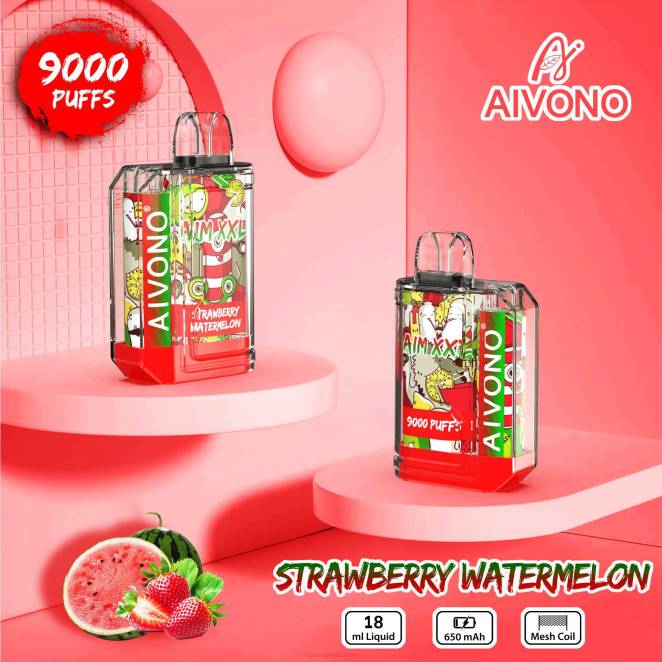 Vapotage Suisse - Aivono AIM XXL Autocollant bouche 9000 transparent pastèque fraise 446J53