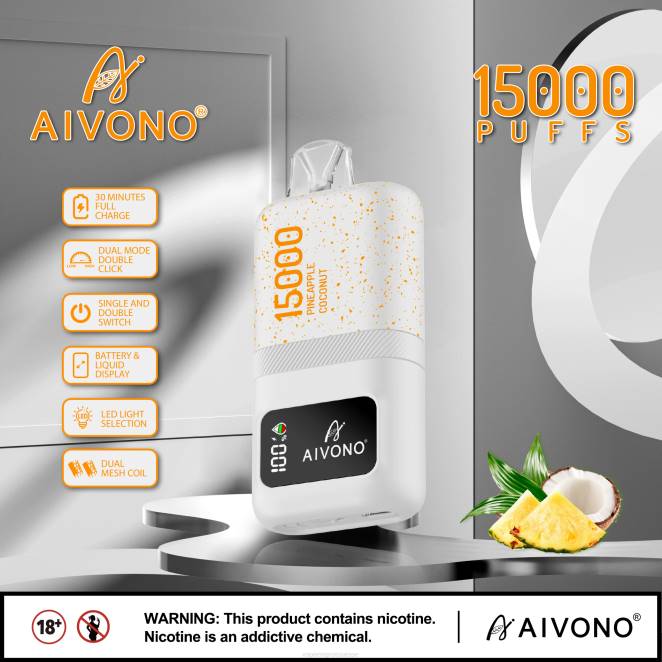 Vape Genève - Aivono AIM magic 15000 ananas noix de coco 446J72
