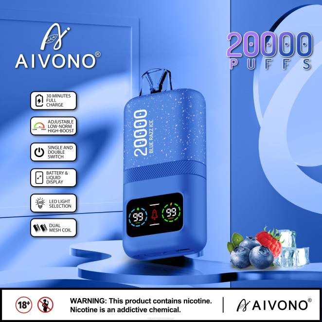 Magasin Vape Genève - Aivono AIM magic 20000 glace bleue 446J79