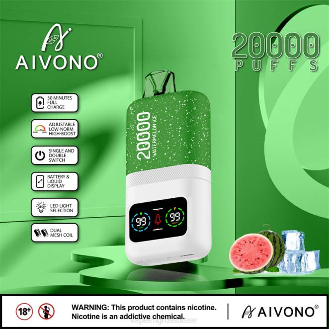 Vape En Gros - Aivono AIM magic 20000 glace à la pastèque 446J75