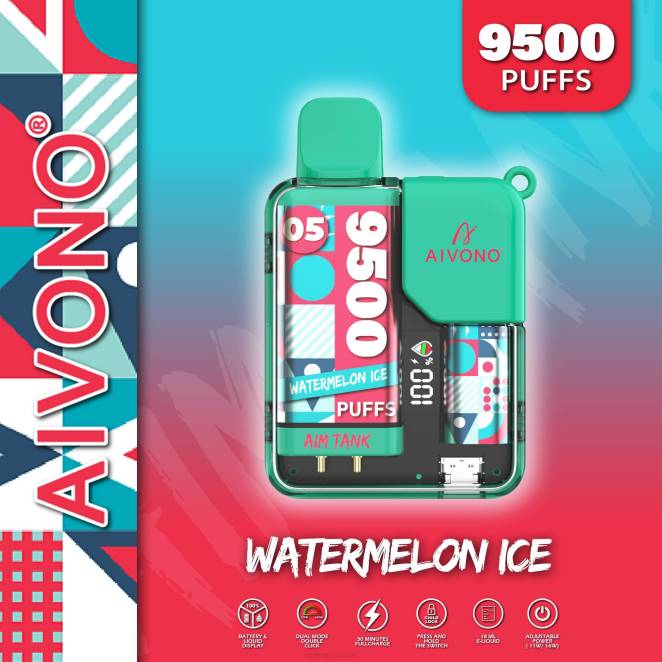 Magasin Vape Genève - Aivono AIM TANK 9500 glace à la pastèque 446J37