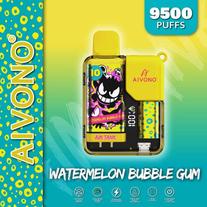 Vape Genève - Aivono AIM TANK 9500 bubble-gum à la pastèque 446J44